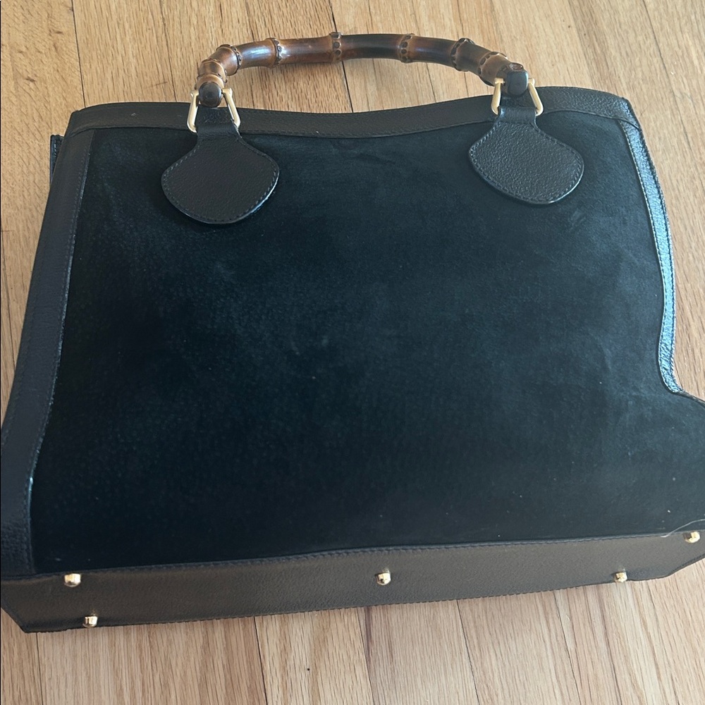 Vintage Gucci Diana Bamboo suede leather Bag